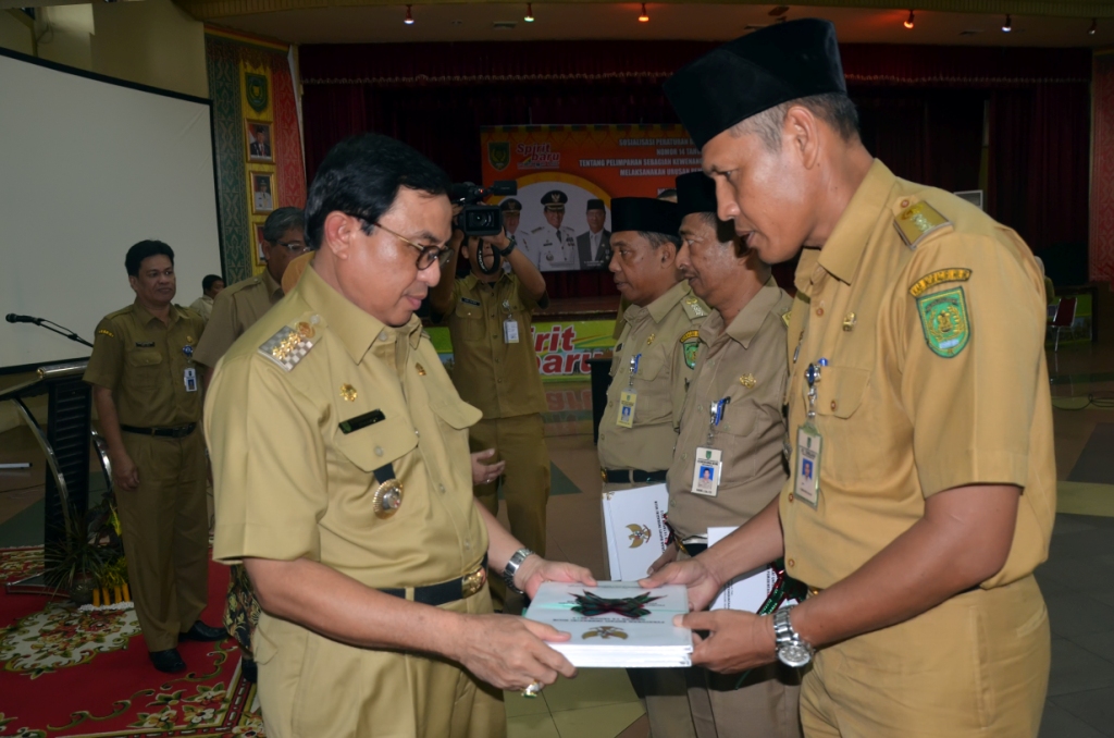 Bupati Inhil Hadiri Sosialisasi Perbup Pelimpahan Kewenangan